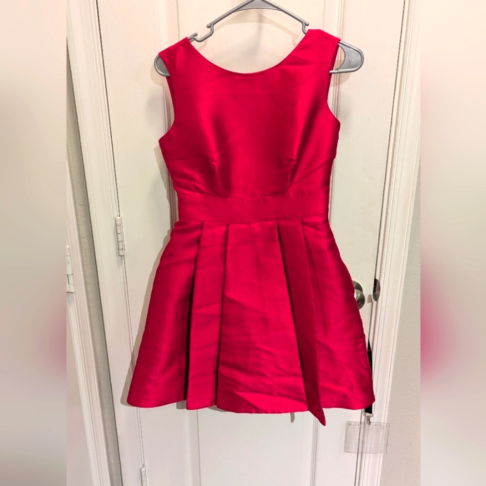 Kate Spade Open Back  Mini Dress Size 2 NWT Fancy Meeting‎ You Pink Bow